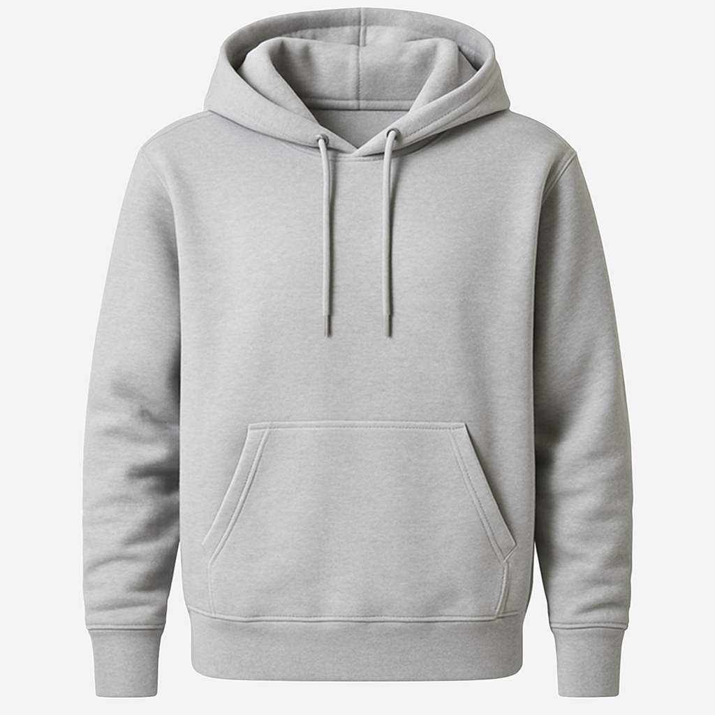 Classic Grey Fleece Hoodie – Soft & Warm