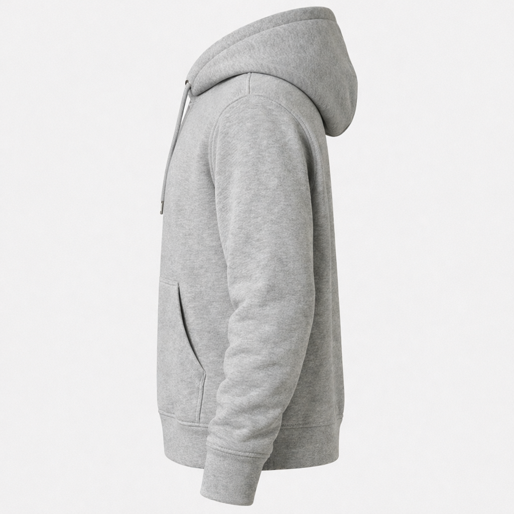 Classic Grey Fleece Hoodie – Soft & Warm