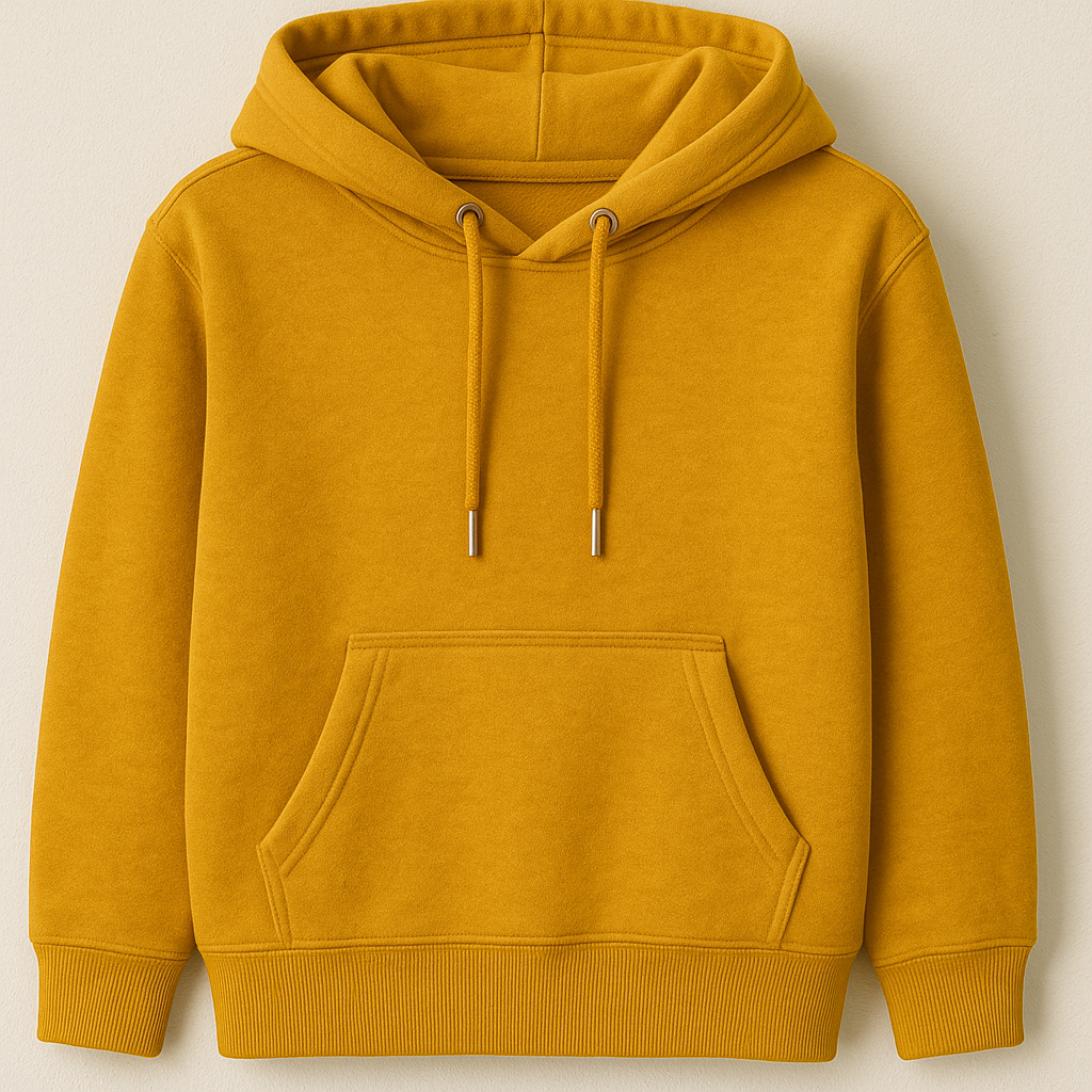 Classic Mustard Fleece Hoodie – Soft & Cozy