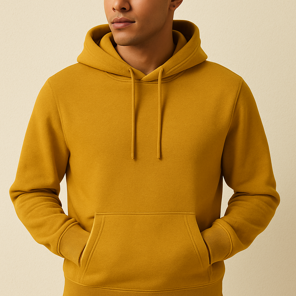 Classic Mustard Fleece Hoodie – Soft & Cozy