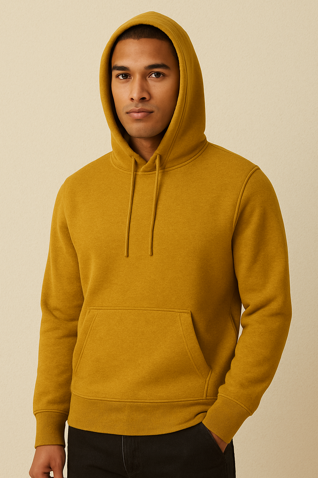 Classic Mustard Fleece Hoodie – Soft & Cozy