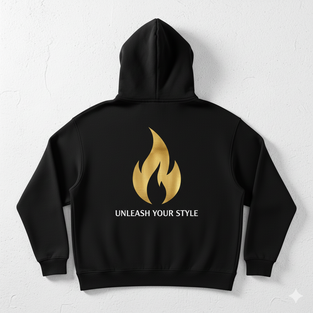 The Effortless Drop: Luxury Black Fleece Hoodie